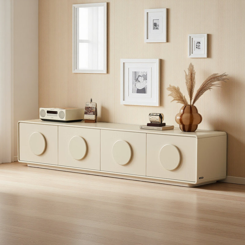 Meuble télé simple de style crème, Blanc cassé