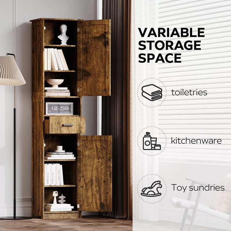 Versatile Bathroom Cabinet with Efficient Storage Compartments for Optimal Organization, Vintage