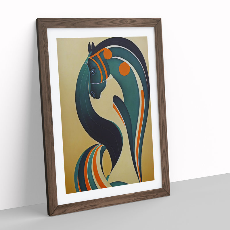 Horse No.1 - Single Picture Frame Print, 64cm H x 46cm W x 2cm D, Walnut Framed