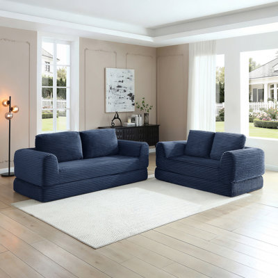2-In-1 Folding Convertible Sofa Bed With Pull-Out Mechanism And Modular Design For Flexible Living Spaces.