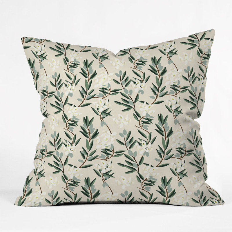 Holli Zollinger Olive Bloom Throw Pillow, 16" x 16"