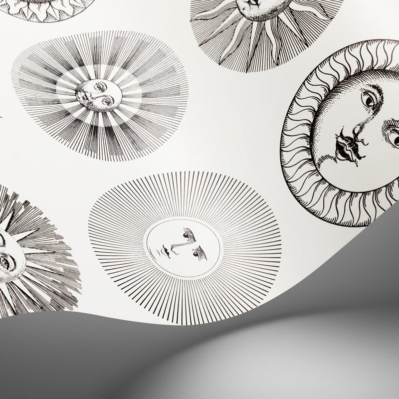 Fornasetti Senza Tempo II Geometric Wallpaper Roll, Black/White