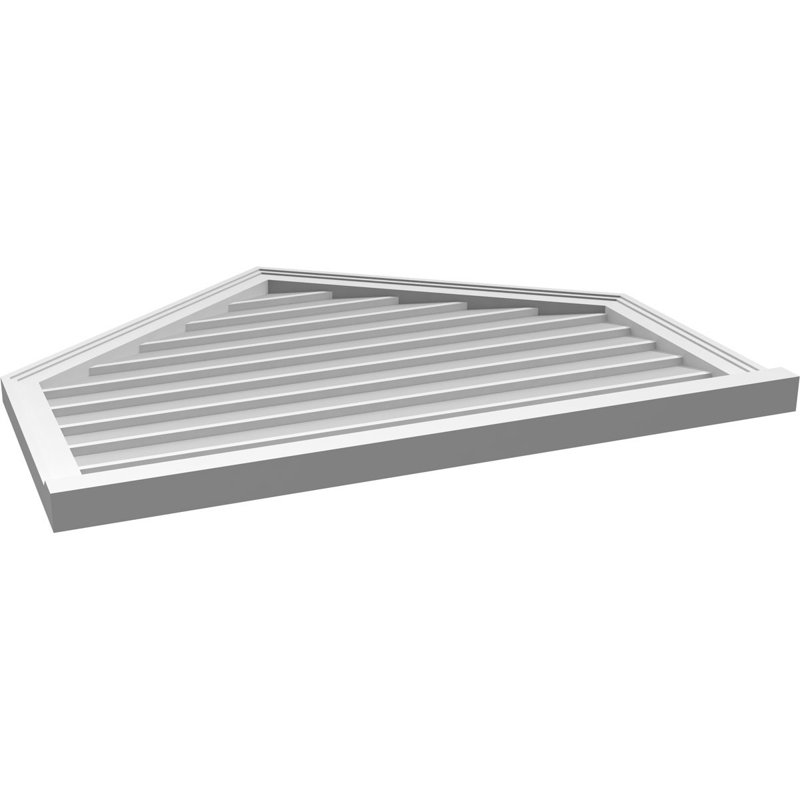 Peaked Surface Mount Signature Urethane Non-Functional Gable Vent 9/12 Pitch Primed Tan, 32" H x 40" W x 2" D