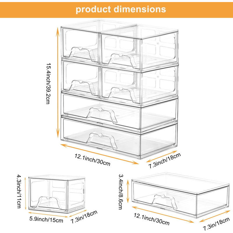 Stackable Makeup Organizer Storage Drawers Set