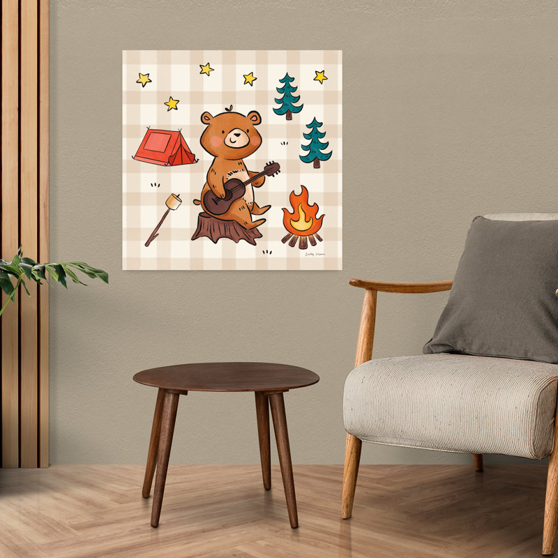 Ours de camping contemporains avec art ours, H 24 po x l 24 po
