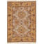 Manchuria Hand-Knotted Wool Oriental Area Rug in Yellow/Gray/Red