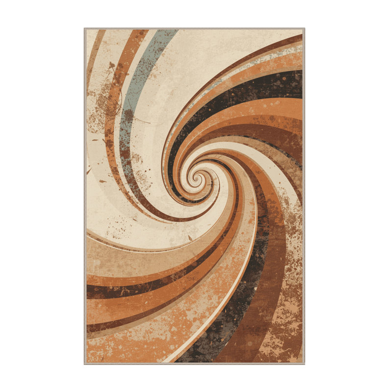 Tapis brun rustique et moderne lavable à la machine parlin, 6 X 9