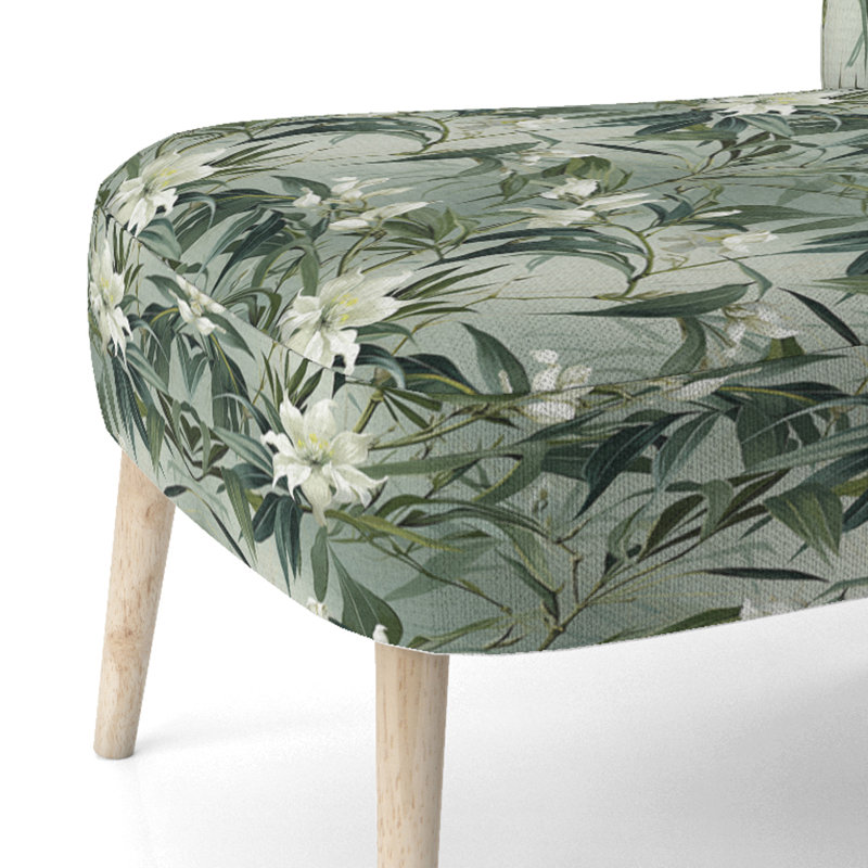 Chaise d'appoint rembourrée A, Bambou élégance motif tropical II