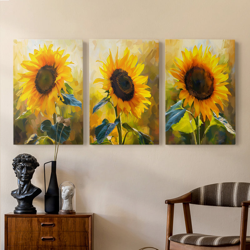 Série d'étude florale CLxx - Ensemble de toiles tendues avec châssis - Prêt à accrocher, H 27 po x l 18 po x P 1,2706 po