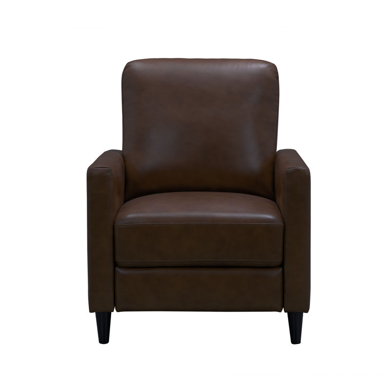 Fauteuil inclinable en cuir fleur , Cuir fleur brun café