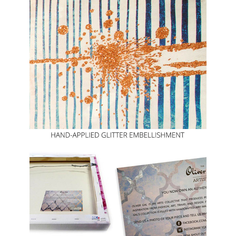 Love Force Field Abstract Canvas Diamond Dust Shimmer by Oliver Gal, 24" H x 36" W