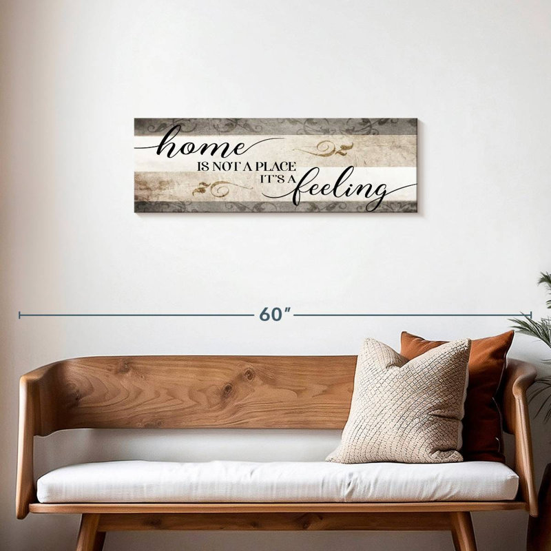 Home Is Not A Place It's A Feeling V, reproduction sur toile, H 12 po x l 36 po x P 1,25 po