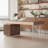 63" Acrylic and Metal Office Desk with Storage, Modern Executive Computer Workstation Design-393963525