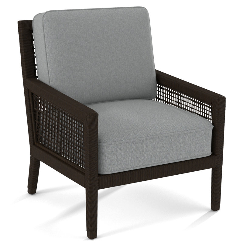 Harper 28" Wide Armchair, Java, Light Blue Performance Fabric; 0851-55