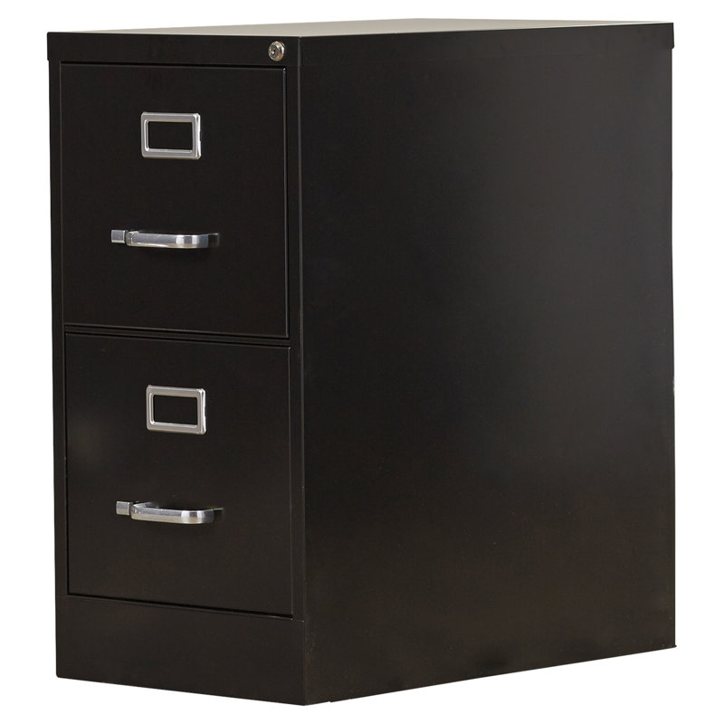 15'' Wide 2 -Drawer Steel File Cabinet, Black