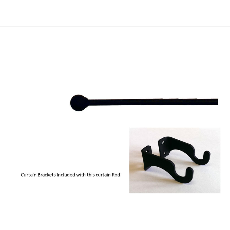 Maksian Adjustable Single Curtain Rod, 36" - 60"