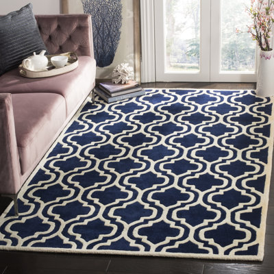SandpiperCove Chateau Area Rug In Dark Blue & Ivory