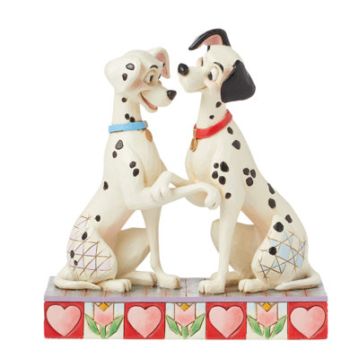 Figurine Disney Traditions par Jim Shore 101 Dalmatiens Pongo et Perdita tenant des pattes 6 pouces