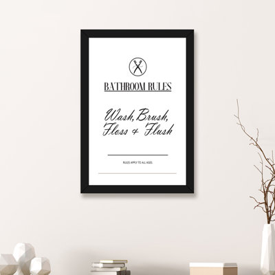 « salle de bain rules » par pixy paper, reproduction d’art textuel