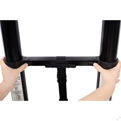 Échelle télescopique en aluminium 12,5 pi avec pieds antidérapants, échelle de sécurité portative à extension lente pour le travail domestique et extérieur, capacité de 330 lb