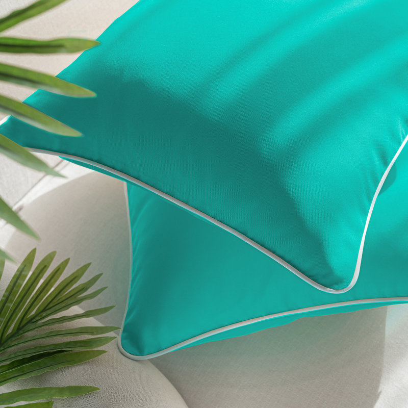 Housse de coussin d'extérieur Phantoscope, Carré 18 po, Turquoise, Polyester
