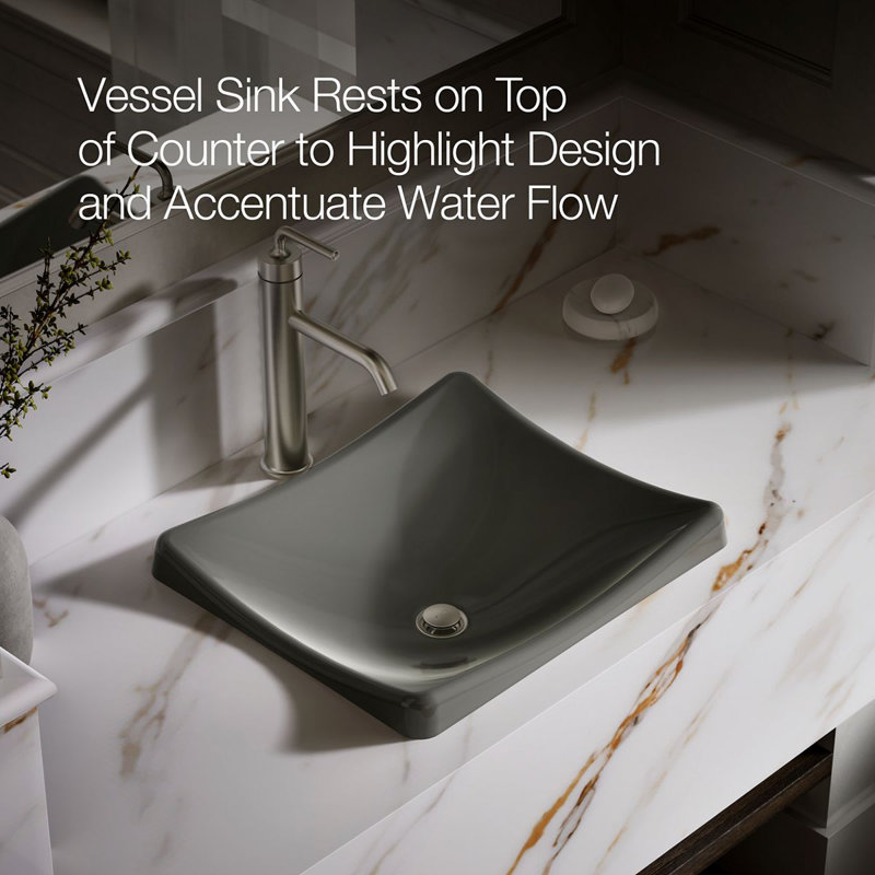 DemiLav Metal Specialty Vessel Bathroom Sink, Thunder Gray