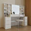 Makeup Vanity Desk With Mirror And Lights, Vanity Table With Drawers And Open Storage Shelves