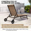 Chaise longue inclinable à roulettes 66,93 "Bembo (ensemble de 2)-1652227445