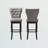Swivel counter stool upholstered in grey polyester fabric, 45.24'' H X 19.5'' W X 23.79'' D