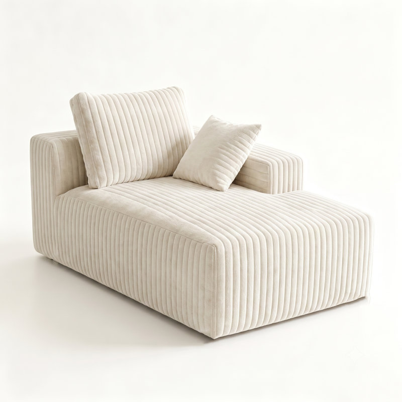 Bras modulaire modulaire droit, flanelle moelleuse, haute résilience, Blanc