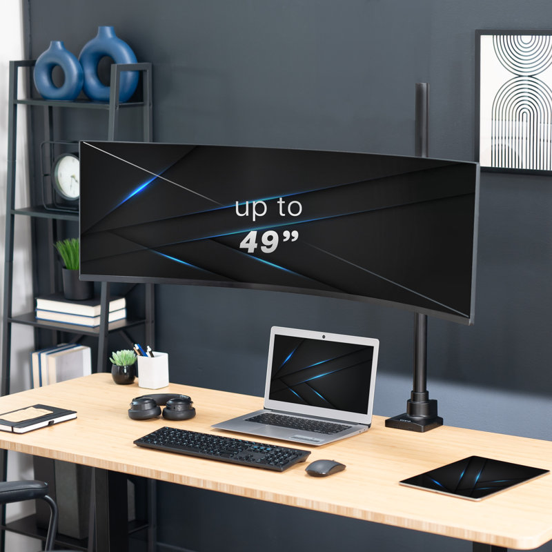 Extra Tall Black Single Ultrawide Monitor Desk Mount