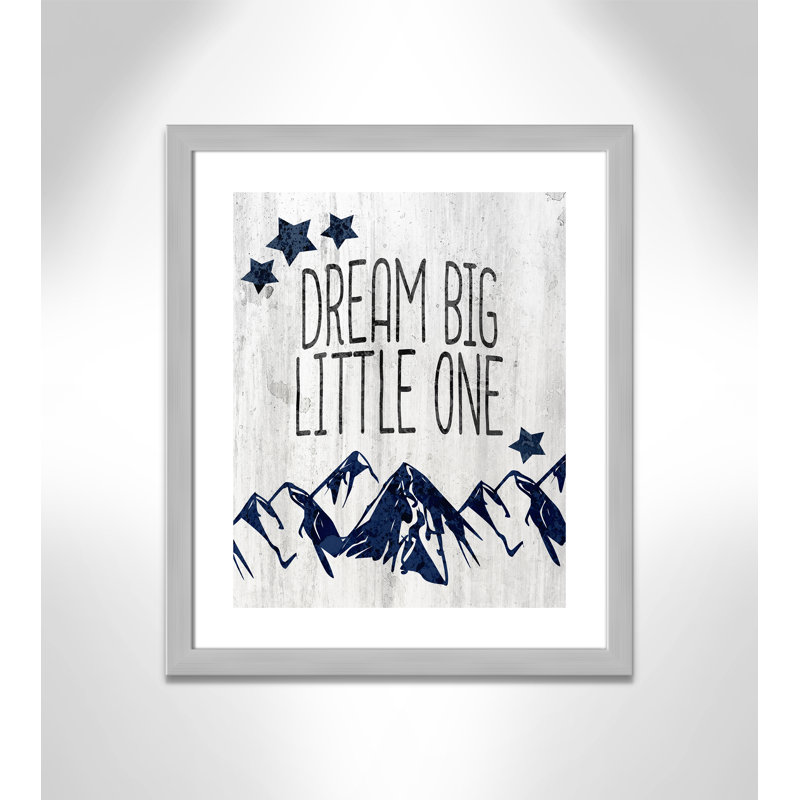 Dream Big Little One' Wall Decal, 24.5" H x 20.5" W x 0.6" D, Silver Flat Framed