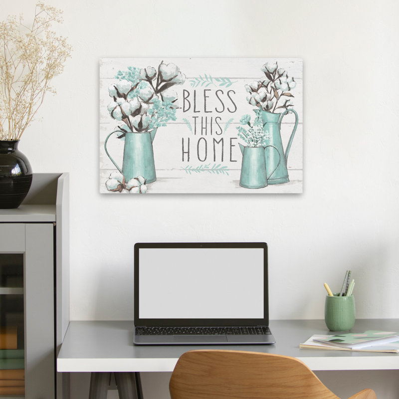 Blessed I V2 - Bless Bouquets Cotton Florals Art, H 16 po x l 24 po