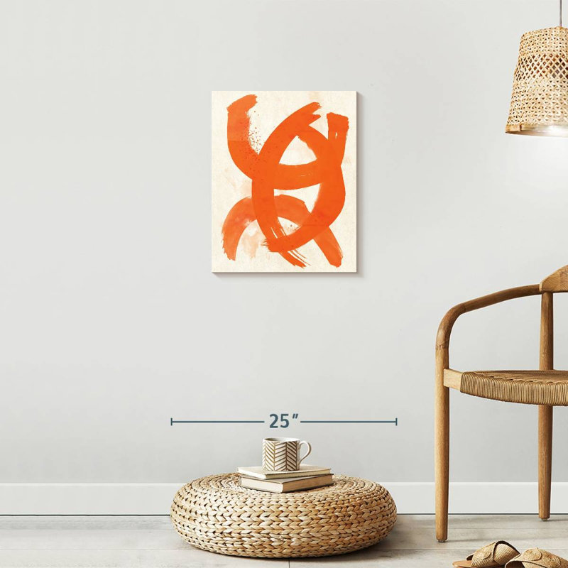 «Burnt Orange Abstract», reproduction sur toile tendue, H 20 po x l 16 po x P 1,25 po