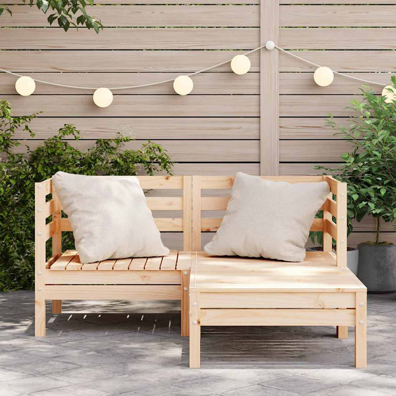 Swanley 127cm Wide Wood Loveseat, Light Brown