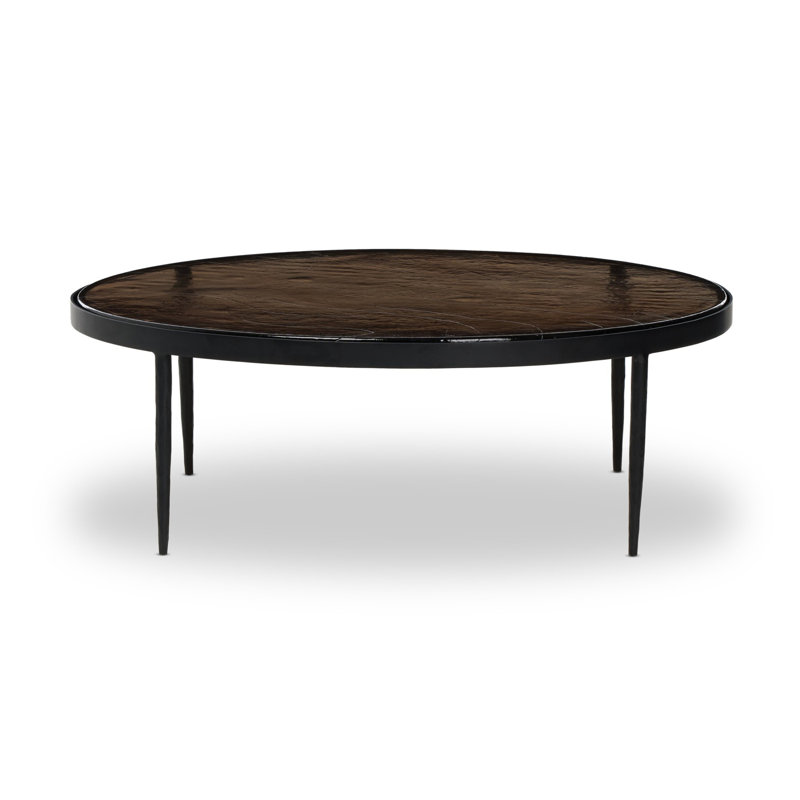 Yoko Glass Coffee Table, Smoked Brown Cast Glass