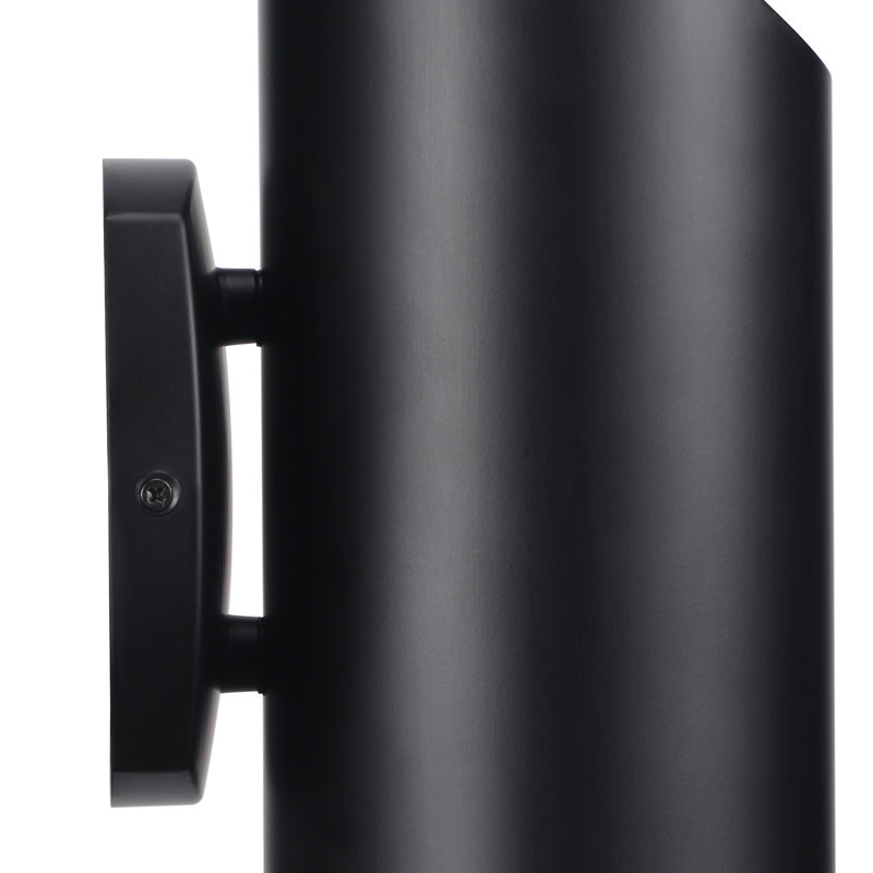 Kaizleigh Outdoor Armed Sconce, 18W LED Up Down Wall Sconce, 3000K Warm White, Matte Black