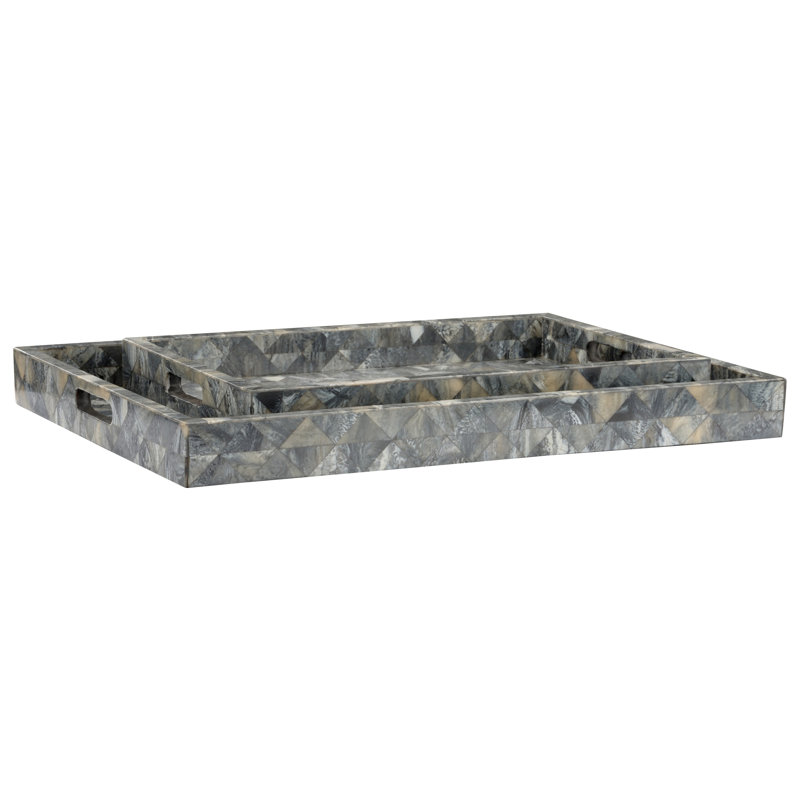 Greer Bone Decorative Tray, 23.25"W x 17"D x 2.5"H