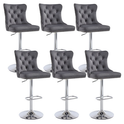 Tabouret de comptoir pivotant à hauteur réglable avec structure en métal