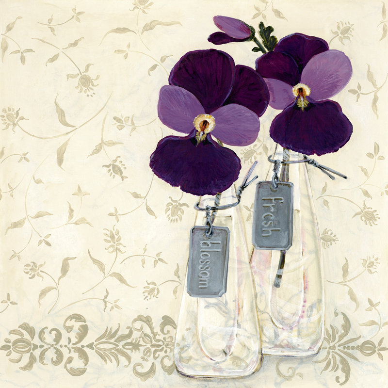 Inspired Purple by O. Boem - Wrapped Canvas Painting, 51cm H x 51cm W