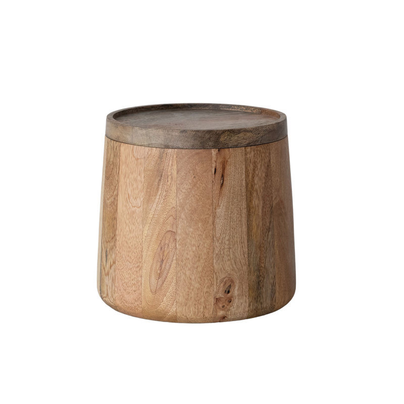 Seau à glace en bois de manguier et acier inoxydable avec couvercle