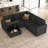 Rafael Velvet Chenille U-Shaped Modular Sleeper Sectional with Storage Ottoman-101956833