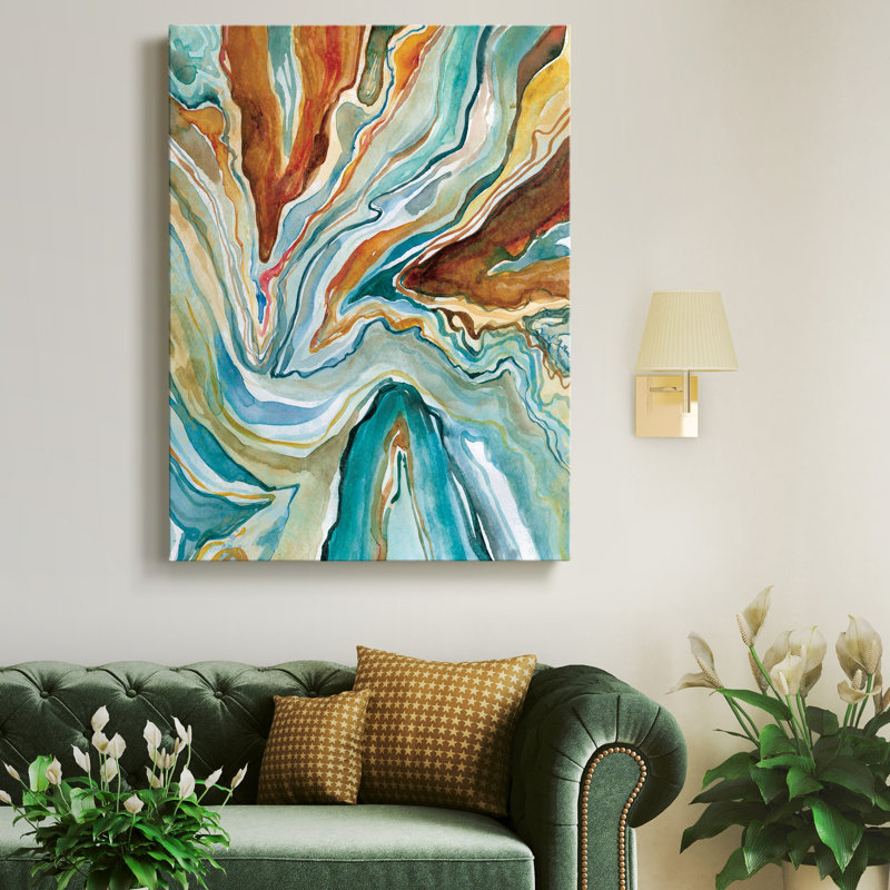 "Geo formation II" par J Paul, reproduction d'art sur toile tendue, H 40 po x l 30 po x P 1 po