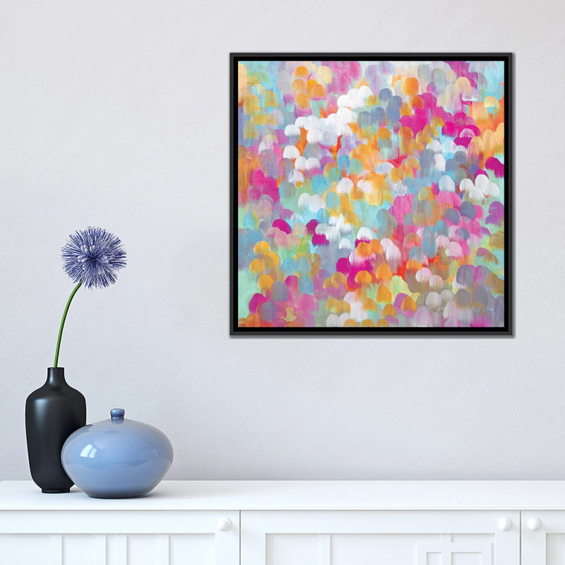 «Candy Collier», impression sur toile tendue, H 18 po x l 18 po x P 1,5 po, Toile encadrée noire, Pas de tapis