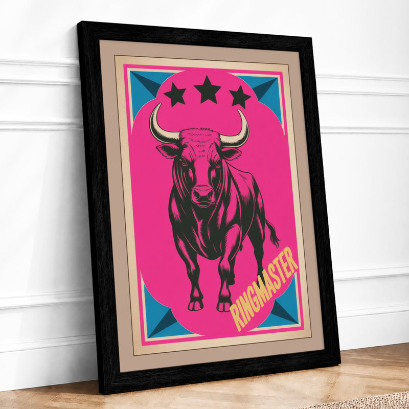 Bull Master Retro - Framed Print, A1 - 84.1 x 59.4 cm, Black