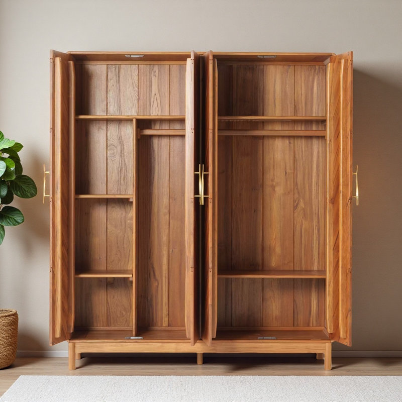 Italian Style Simple Solid Wood Wardrobe
