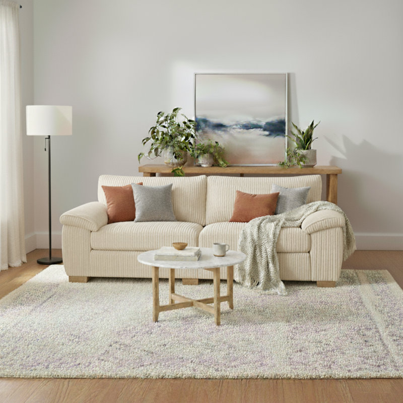 2 Seater Corduroy Sofa, Cream