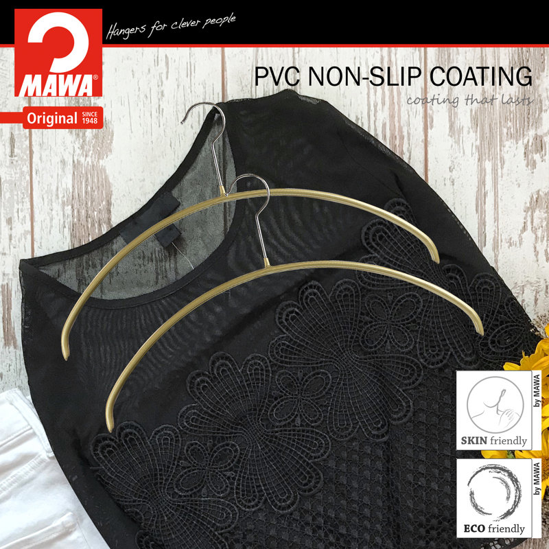 Gold Heavy Duty Non-Slip Rotatable Steel Hangers Set of 10