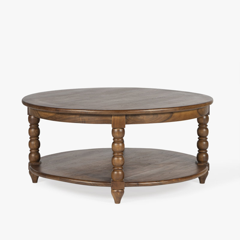 Isabel Spindle Round Coffee Table, Natural