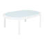 Tables de patio durables, table basse ovale moderne en verre d'aluminium pour la terrasse